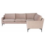 Anders Blush Fabric Sectional Sofa, HGSC647