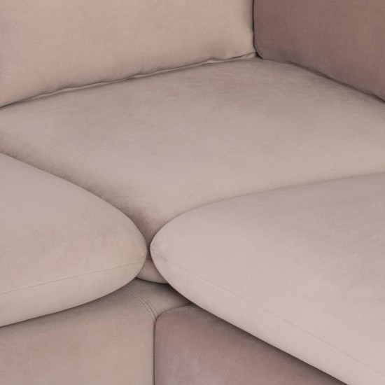 Anders Blush Fabric Sectional Sofa, HGSC647