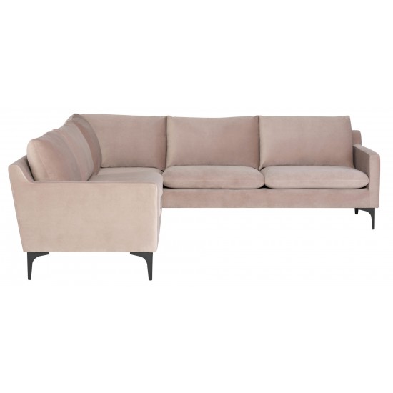 Anders Blush Fabric Sectional Sofa, HGSC647