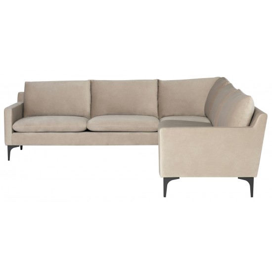 Anders Nude Fabric Sectional Sofa, HGSC648