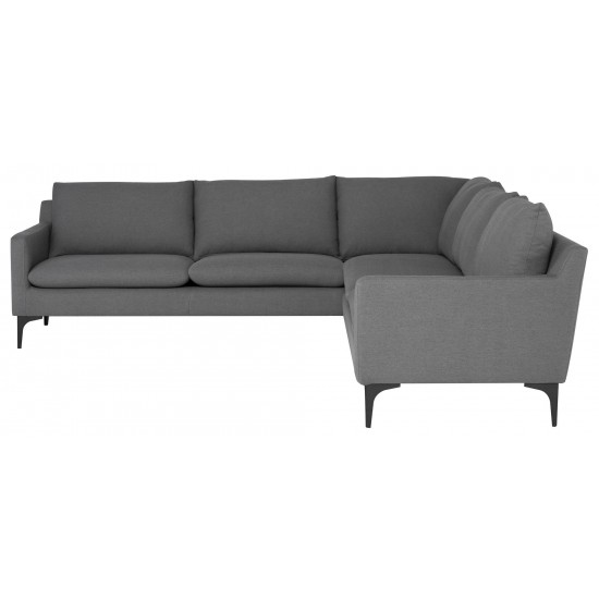 Anders Slate Grey Fabric Sectional Sofa, HGSC669