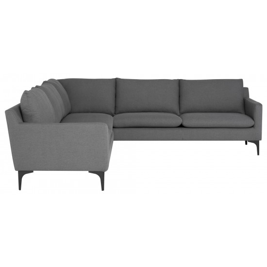 Anders Slate Grey Fabric Sectional Sofa, HGSC669