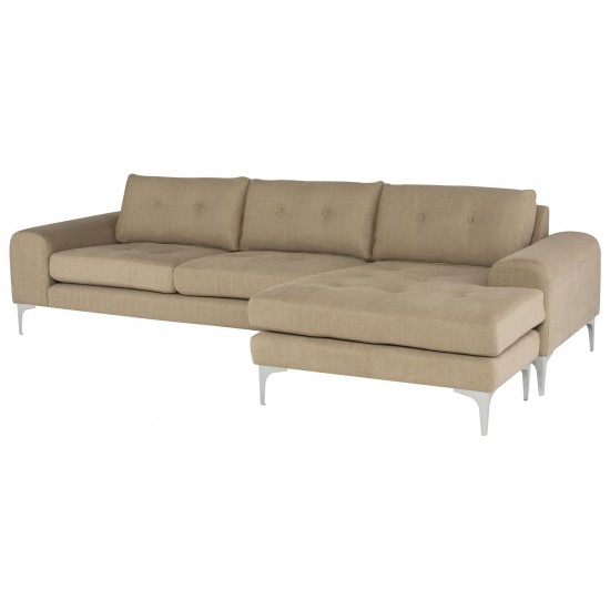 Colyn Burlap Fabric Sectional Sofa, HGSC670