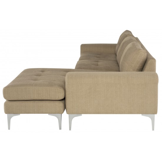 Colyn Burlap Fabric Sectional Sofa, HGSC670