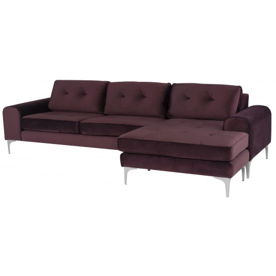 Colyn Mulberry Fabric Sectional Sofa, HGSC672