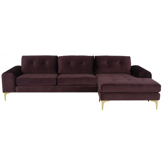 Colyn Mulberry Fabric Sectional Sofa, HGSC673