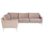 Anders Blush Fabric Sectional Sofa, HGSC675