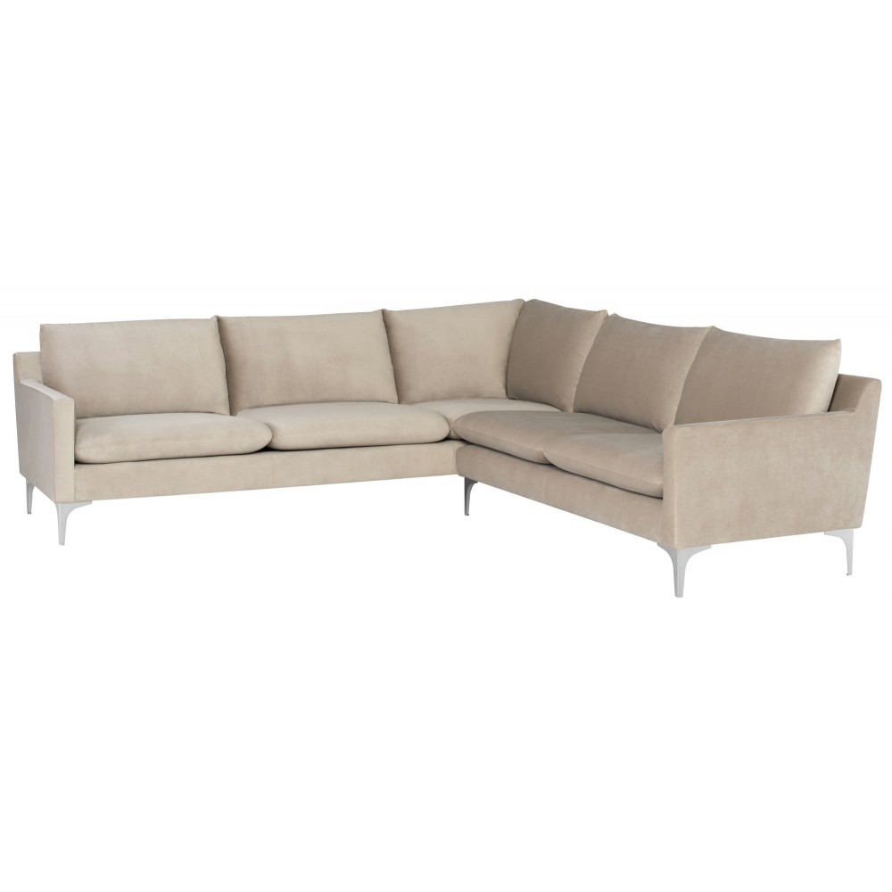 Anders Nude Fabric Sectional Sofa, HGSC676