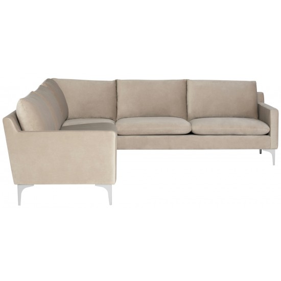 Anders Nude Fabric Sectional Sofa, HGSC676