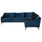 Anders Midnight Blue Fabric Sectional Sofa, HGSC677