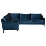 Anders Midnight Blue Fabric Sectional Sofa, HGSC677