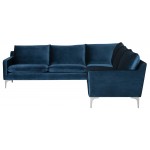 Anders Midnight Blue Fabric Sectional Sofa, HGSC678