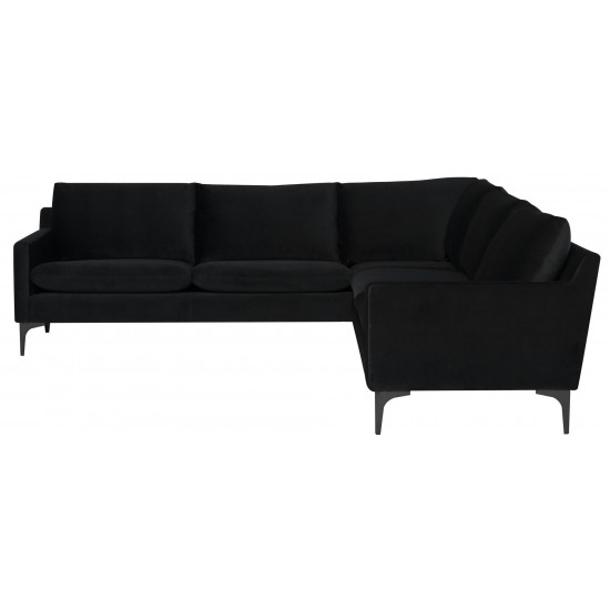 Anders Black Fabric Sectional Sofa, HGSC679