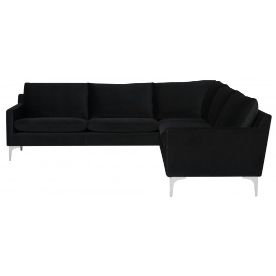 Anders Black Fabric Sectional Sofa, HGSC680