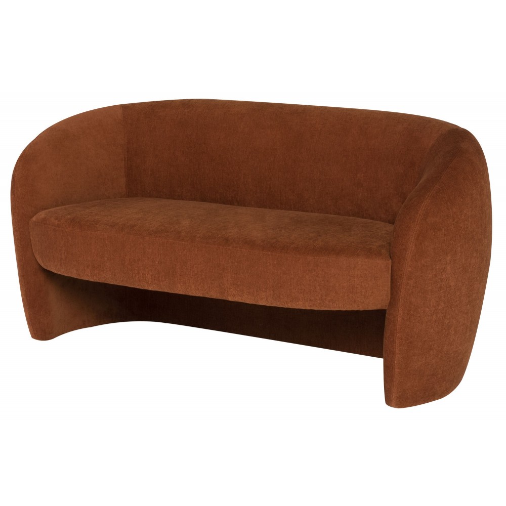 Clementine Terracotta Fabric Double Seat Sofa