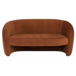 Clementine Terracotta Fabric Double Seat Sofa