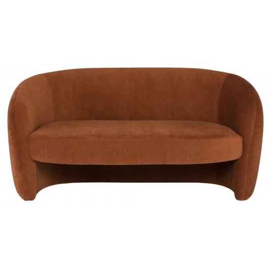 Clementine Terracotta Fabric Double Seat Sofa