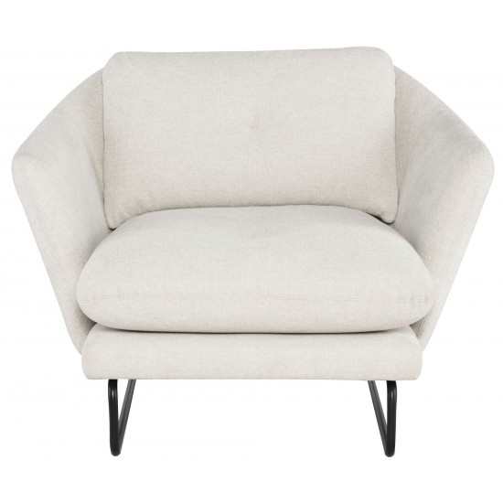 Frankie Parchment Fabric Single Seat Sofa