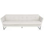 Frankie Parchment Fabric Triple Seat Sofa