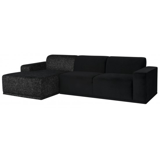 Leo Black Fabric Sectional Sofa, HGSC711