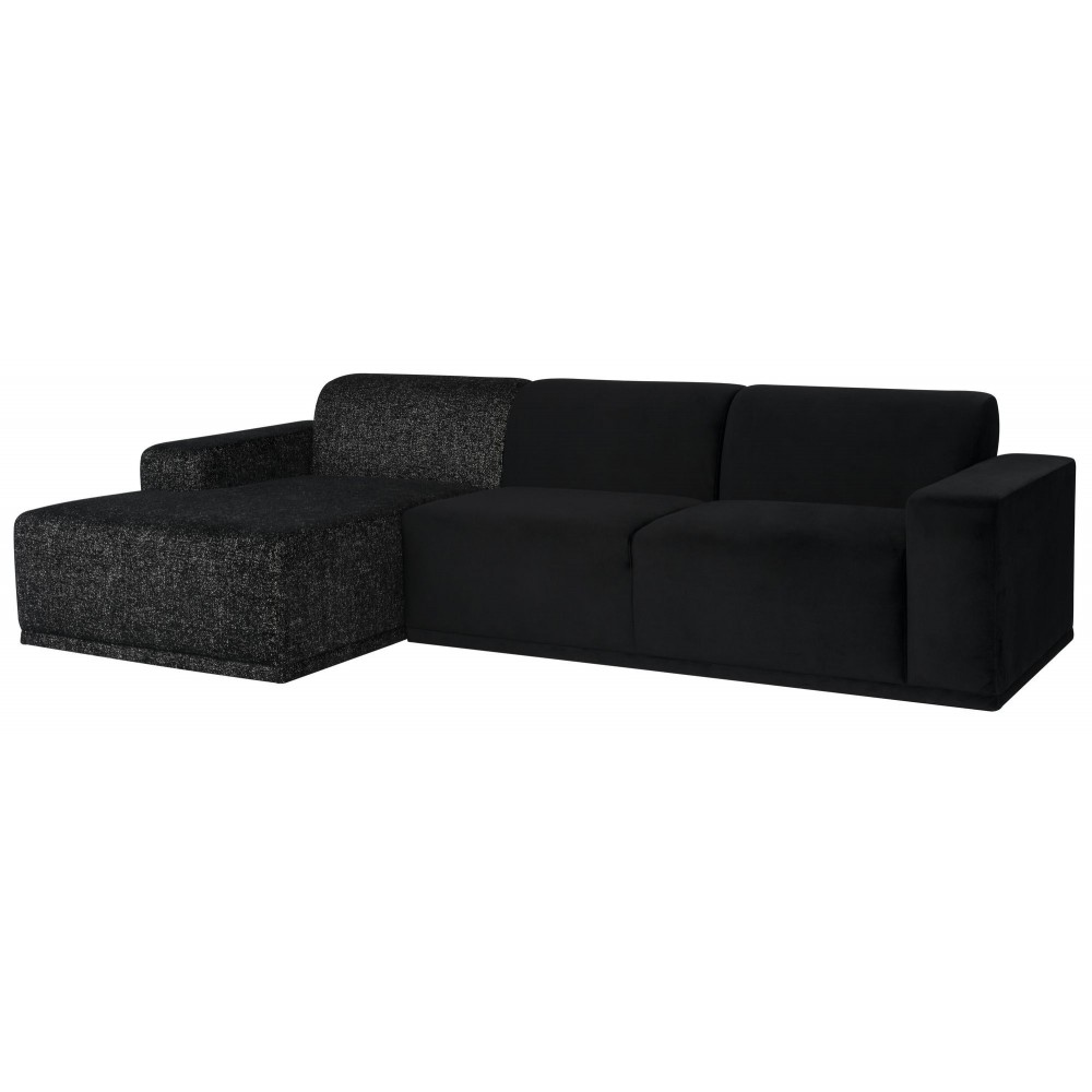 Leo Black Fabric Sectional Sofa, HGSC711