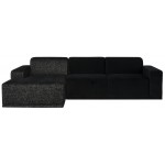 Leo Black Fabric Sectional Sofa, HGSC711