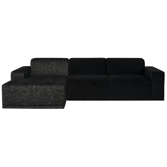 Leo Black Fabric Sectional Sofa, HGSC711