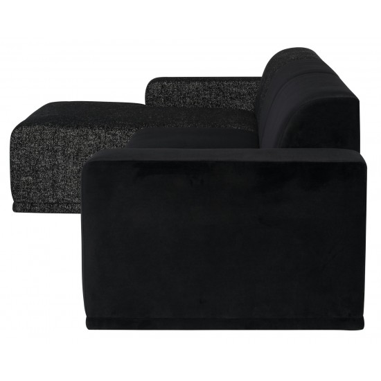 Leo Black Fabric Sectional Sofa, HGSC711