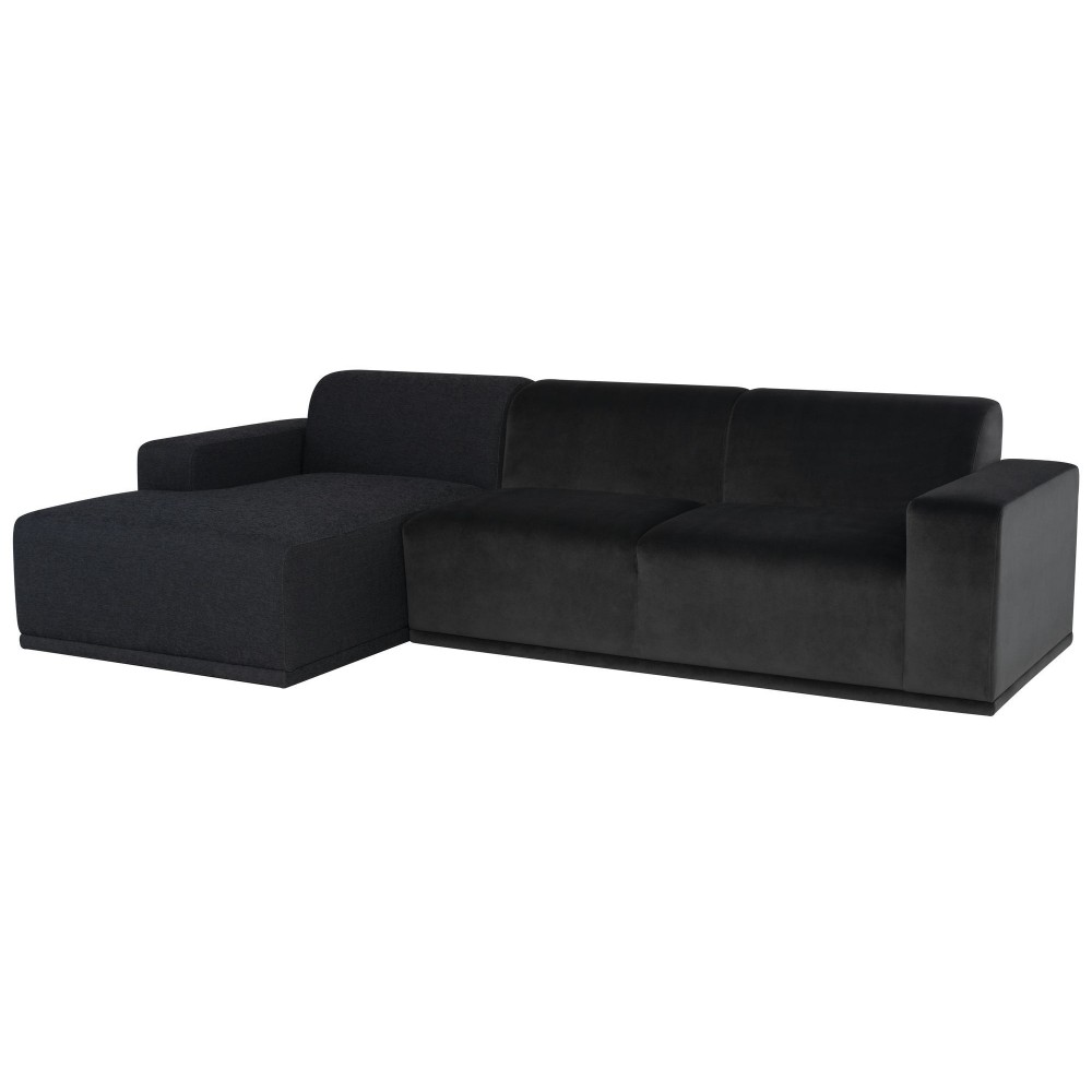 Leo Shadow Grey Fabric Sectional Sofa, HGSC714