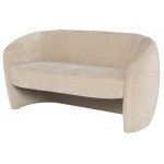 Clementine Almond Fabric Double Seat Sofa