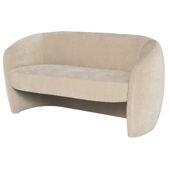 Clementine Almond Fabric Double Seat Sofa