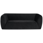 Greta Black Fabric Triple Seat Sofa