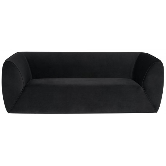 Greta Black Fabric Triple Seat Sofa