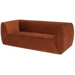 Greta Rust Fabric Triple Seat Sofa