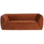 Greta Rust Fabric Triple Seat Sofa