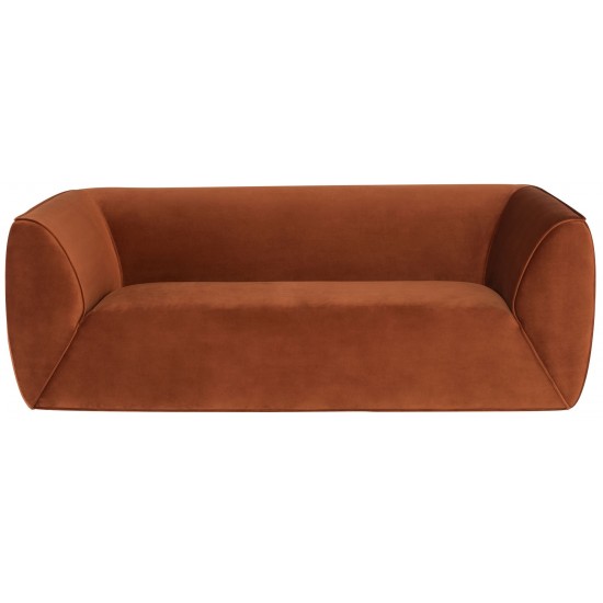 Greta Rust Fabric Triple Seat Sofa