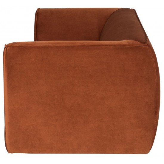 Greta Rust Fabric Triple Seat Sofa