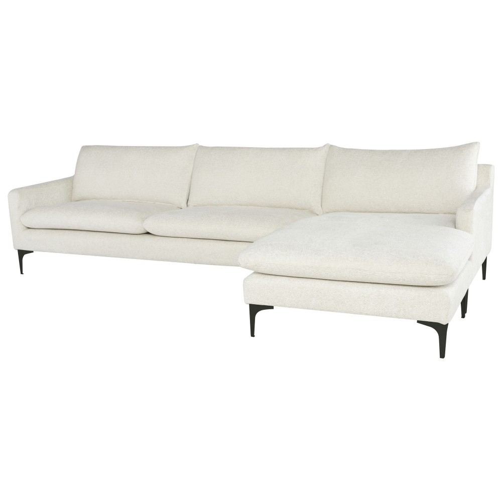 Anders Coconut Fabric Sectional Sofa, HGSC813