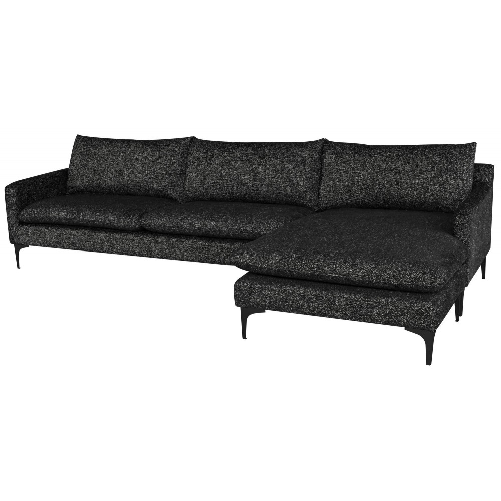 Anders Salt & Pepper Fabric Sectional Sofa, HGSC814 Anders Salt & Pepper Fabric Sectional Sofa, HGSC814