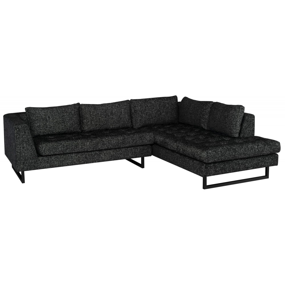 Janis Salt & Pepper Fabric Sectional Sofa, HGSC816