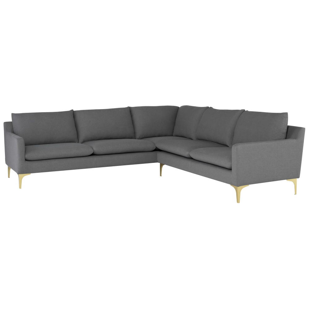 Anders Slate Grey Fabric Sectional Sofa, HGSC831 Anders Slate Grey Fabric Sectional Sofa, HGSC831