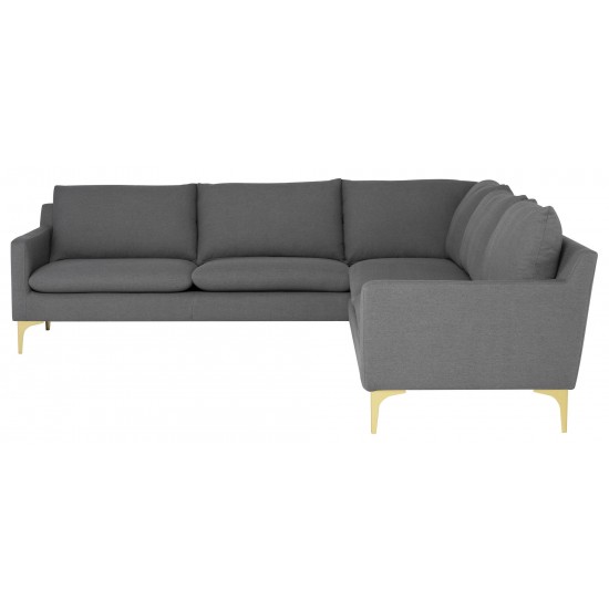 Anders Slate Grey Fabric Sectional Sofa, HGSC831