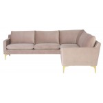 Anders Blush Fabric Sectional Sofa, HGSC832