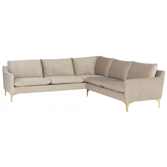 Anders Nude Fabric Sectional Sofa, HGSC833