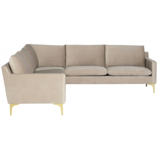 Anders Nude Fabric Sectional Sofa, HGSC833