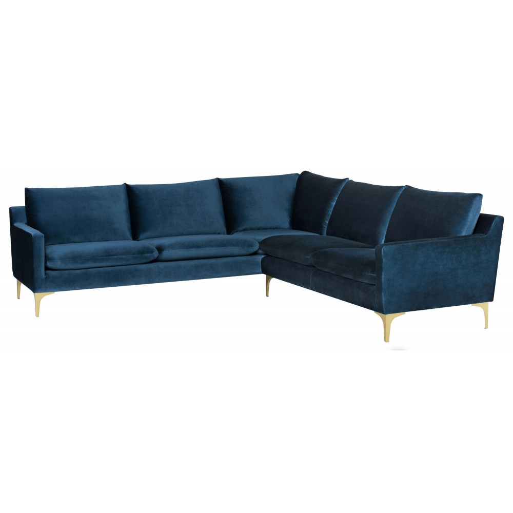 Anders Midnight Blue Fabric Sectional Sofa, HGSC835 Anders Midnight Blue Fabric Sectional Sofa, HGSC835