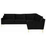 Anders Black Fabric Sectional Sofa, HGSC836