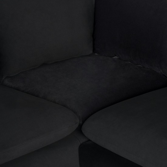 Anders Black Fabric Sectional Sofa, HGSC836