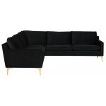 Anders Black Fabric Sectional Sofa, HGSC836