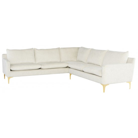 Anders Coconut Fabric Sectional Sofa, HGSC845